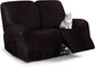 ANARACHON Leather Look Loveseat Recliner Cover, 6-Pieces Stretch Dual Recliner by ANARACHON
