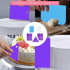 Cake Smoother Scraper Dough Scraper Tools Set,Cake Icing Scraper Smoother,Reusable Bread Cream Pizza Cutter,Flexible Plastic Pastry Cutter,For Baking Cake Edge Stripe Decorating Comb(5Pcs,Multicolor)