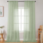 Extra Long Sheer Light Green Curtains by WelvetBLK
