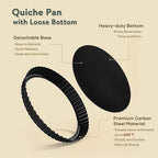 Sturdy Nonstick Tart Pan 9 inch Removable Bottom, Round Carbon Steel Quiche Pan for Baking, Heavy Duty Tart Mold loose for Pie, Mousse Cakes,Fruit and Desserts