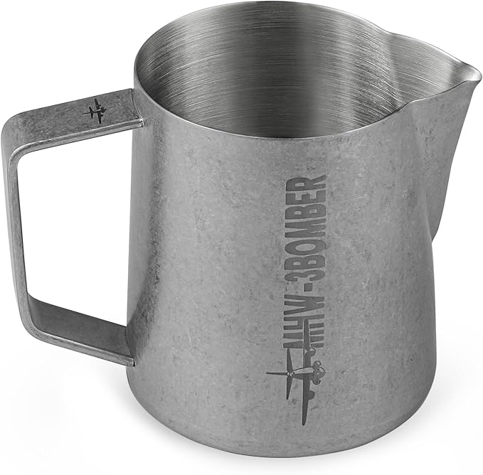 MHW-3BOMBER Latte Art Pitcher Stainless Steel Milk Frothing Pitcher Steamed Espresso Cup Barista Pitcher (Silver Spot, 20oz/600ml) P5027SS-OS