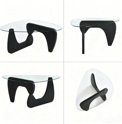 Modern Coffee Table for Living Room, 35.8" Minimalist Black Center Table - Image 6