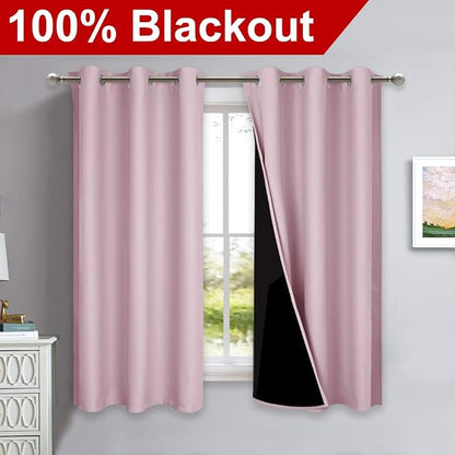 NICETOWN 100% Blackout Short Curtains - Image 2