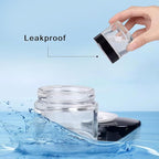 1 oz Glass Jars with Lids,3 Pack Clear Small Glass Cosmetic Jars with Lids,60 ml Empty Glass Makeup Containers for Sample, Cream, Lotion,Powder (1 OZ, Clear)
