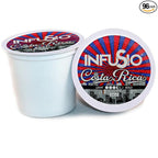 InfuSio Coffee Pods 96 Count Costa Rica Medium Roast Single serve Coffee pods for Keurig K Cups Brewers - InfuSio Premium Roasted Keurig 2.0 Compatible