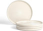Stone Lain Claire 4-Piece Dinner Plate Set Stoneware, Plates, Dishwasher and Microwave Safe, Dish Set for 4, White