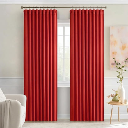 MIULEE Christmas Red Back Tab Blackout Curtains 52x84 Inch Length 2 Panels | - Image 9