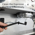 watchget Coffee Machine Cleaning Brush Set, 2 Pieces Espresso Cleaner Brushes with Spoon, Nylon Group Head Espresso Machine Cleaning Tool