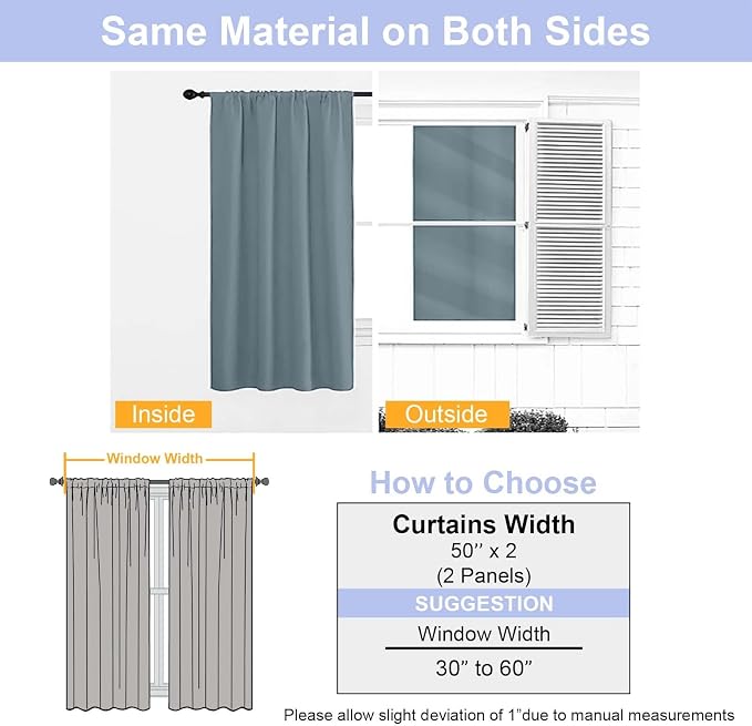 Simplebrand Stone Blue Blackout Curtains - Image 9