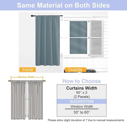 Simplebrand Stone Blue Blackout Curtains - Image 9