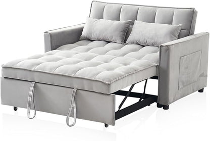3-in-1 Loveseat Sleeper Sofa, Modern 55.5" Pull Out Couch, Velvet Upholstered - Image 9