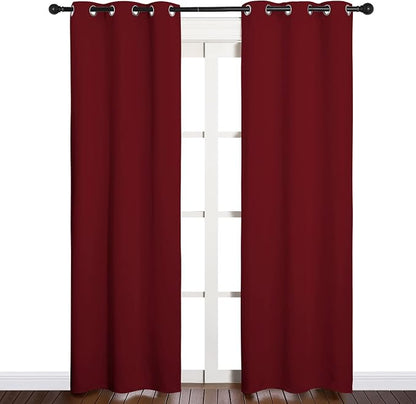 NICETOWN Christmas Burgundy Bedroom Curtains Blackout Draperies, Christmas - Image 2