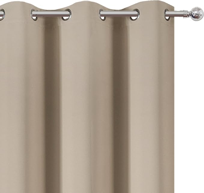 Khaki Thermal Blackout Curtains/38 x 84 Inch/Set of 2 Panels Room Darkening - Image 6
