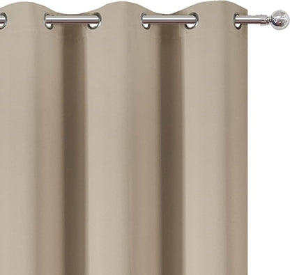 Khaki Thermal Blackout Curtains/38 x 84 Inch/Set of 2 Panels Room Darkening - Image 6