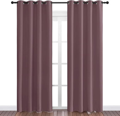 NICETOWN Dry Rose Blackout Curtains 86" Long - Image 2