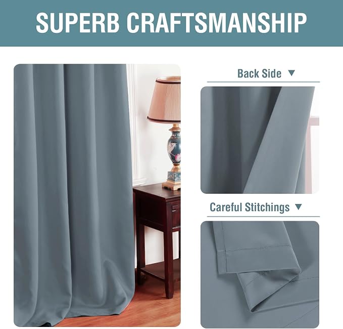 H.VERSAILTEX Blue Curtains/Drapes Blackout - Image 3