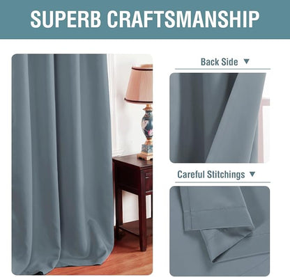H.VERSAILTEX Blue Curtains/Drapes Blackout - Image 3