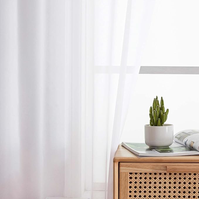 Kitchen Curtains 24 Inch Length Tier 2 Pieces, Cafe Bathroom Basement Rod - Image 7