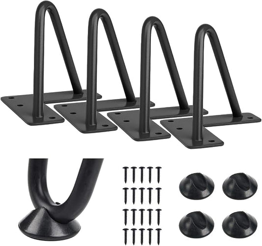 SMARTSTANDARD 4 Inch Heavy Duty Hairpin Furniture Legs, Metal Home DIY Projects by SMARTSTANDARD