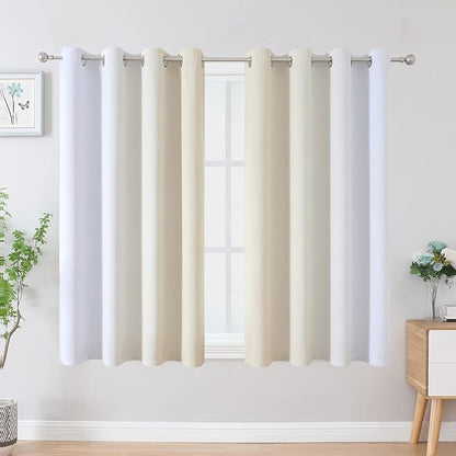 Beige and Greyish White Ombre Blackout Curtains - Image 2