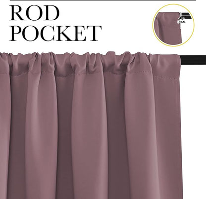 NICETOWN RV Blackout Curtains for Camper Windows, Dry Rose, Short Blackout - Image 2