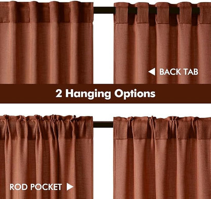 MIULEE Burnt Orange Fall Kitchen Curtain 30 Inches Long 2 Panels Farmhouse | - Image 4