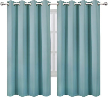 Stone Blue Blackout Curtains 66 x 63 Inch Length/Set of 2 Curtain - Image 2