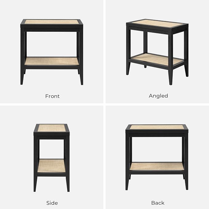 SICOTAS Rattan Nightstand Bedside Table - Image 9