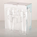 18.5oz Glass Coffee Mugs Set of 2, Double Walled Espresso Cups for Latte Cappuccino Cocoa Milk Cafe Juice, Clear Glass Tea Cup Set Glassware Gift for Christmas Birthday (18.5oz-2Pack)