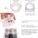 watchget Moka Pot Dosing Funnel, Stovetop Espresso Coffee Maker Distribution Tool Italian Coffee Maker Dosing Ring For Moka Express 6 Cups, Transparent