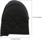 1 Pair Short Oven Mitts, Heat Resistant Silicone Kitchen Mini Oven Mitts for 500 Degrees, Non-Slip Grip Surfaces and Hanging Loop Gloves, Baking Grilling Barbecue Microwave Machine Washable