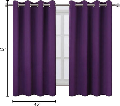 Purple Blackout Curtains/52 x 45 Inch Length Kids Curtains/Set of 2 Panels - Image 9