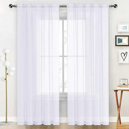 SpaceDresser Sheer Voile Window Treatment Rod Pocket Curtain Panels by SpaceDresser
