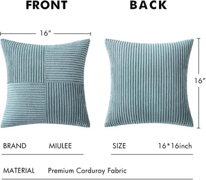 MIULEE Slate Blue Decorative Throw Pillow Covers - Image 6