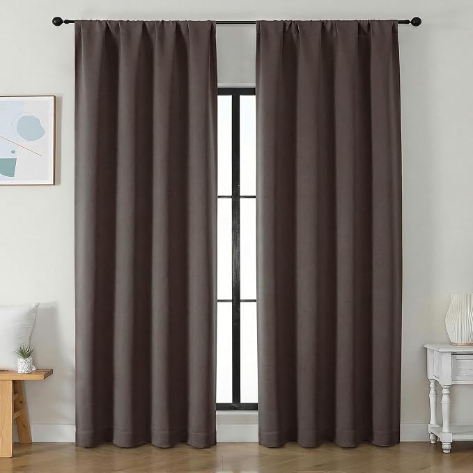Simplebrand Ava Chocolate Blackout Curtains by Simplebrand
