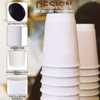 Smygoods White - Double Wall Coffee Cup - (12 OZ, 26 Count) For Hot Beverages, Tea, Espresso, Cocoa - To Go Drink Containers, Café & Office