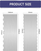 9 Inch Metal Cake Scraper Set of 2, Stainless Steel Cake Scraper Smoother Double Sided Patterned Edge for Icing Smoother,Tall Cake Scraper, Cake Combs for Buttercream