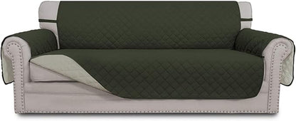 Easy-Going Reversible Couch Cover, 4 Seater Sofa, Army Green/Beige | XX-Large by Easy-Going
