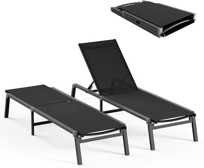Patio Chaise Lounge Chair, Foldable Lounge Chair by CIOKEA