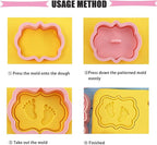 8 Pcs Cute Baby Shower Cookie Cutters for Baking Plastic Cookie Stamps Newborn Party Biscuit Mould Set DIY Fondant Biscuit Stamps Kitchen Tools(L8)
