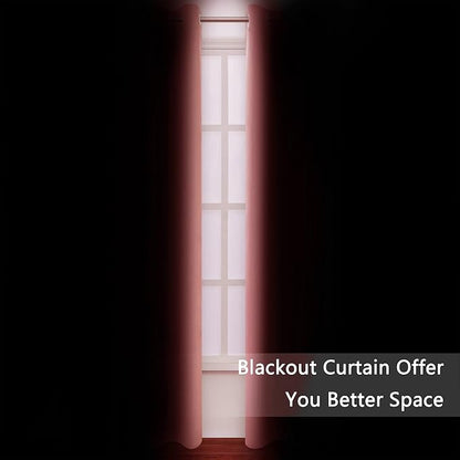 Blackout Curtains 52 x 95 inch/Coral Curtains Set of 2 Panels/Thermal Insulated - Image 3