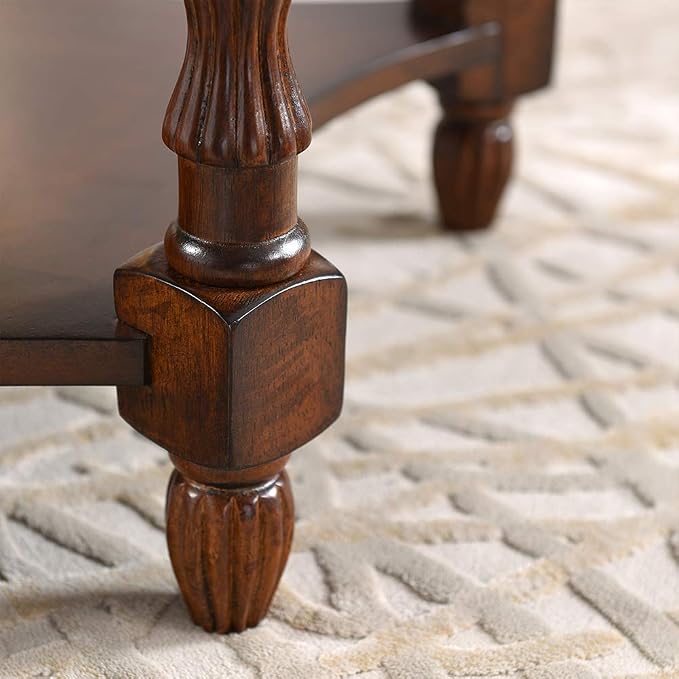 PADMA HOUSE Traditional Solid Wood Oval End Table - Image 9