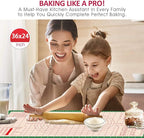Silicone Pastry Mat 36 x 24 Inch - Larger Silicone Baking Mat for Rolling Dough,Non Slip Dough Sheet with Measurement,Perfect for Making Pie,Pizza(Green)