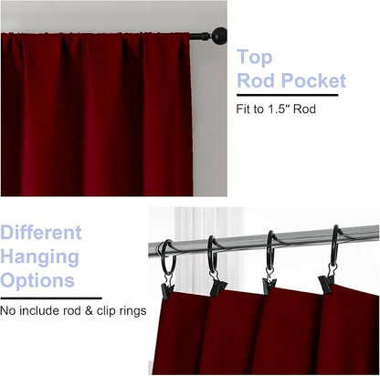 Simplebrand Ava Red Blackout Curtains - Image 4