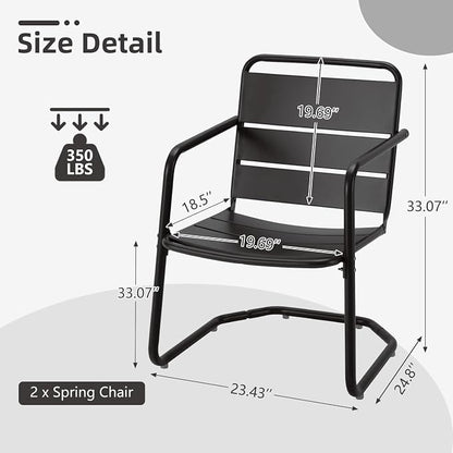 MELLCOM Patio Chairs Set of 2, Small Patio Furniture Set - Image 2