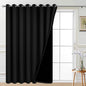 Yakamok Black 100% Blackout Patio Door Curtain Panels W100 x L96, 1 Panel | by Yakamok