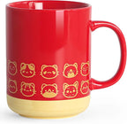 Cat coffee mug-16oz Ceramic Coffee Mugs for Women and Men-Cat gifts for cat lovers-Cute Coffee and Tea Mug-Red