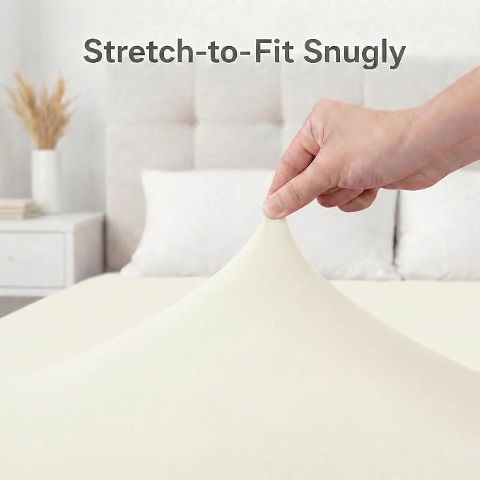 Stretchy Queen Fitted Sheet for 4 Inch Low Profile Mattress - Image 2