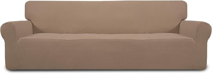 Easy-Going Stretch 4 Seater Oversized Sofa Couch Cover Camel | 1-Piece Extra by Easy-Going