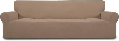 Easy-Going Stretch 4 Seater Oversized Sofa Couch Cover Camel | 1-Piece Extra by Easy-Going
